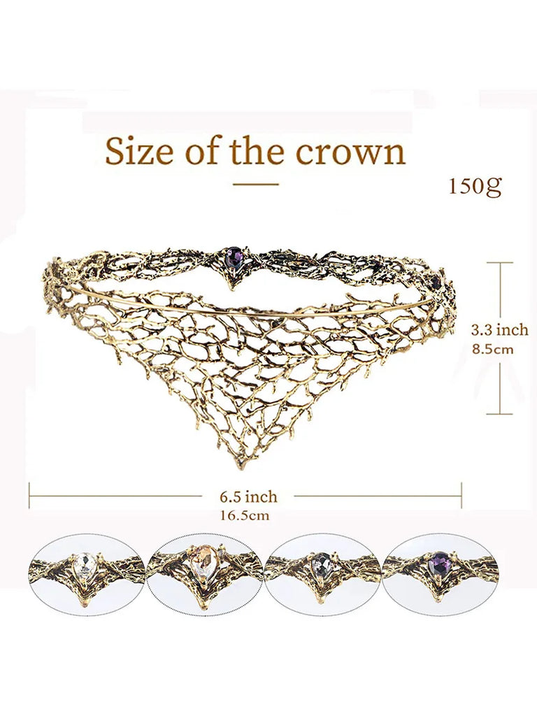 Retro Elf King Crown Headpiece SCARLET DARKNESS