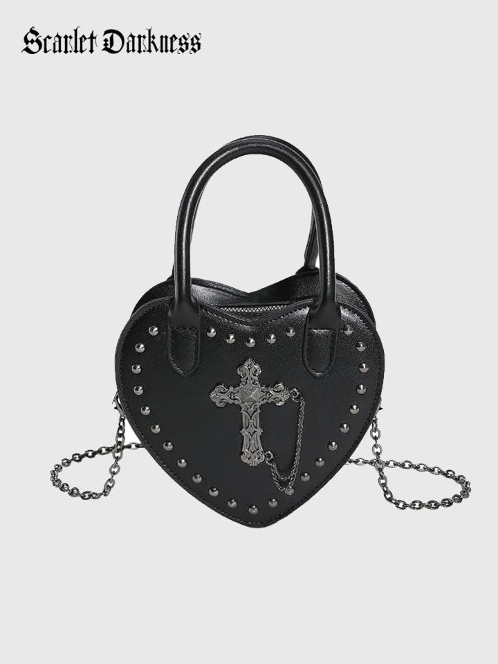 Gothic Punk Purse Bag Heart Shoulder bag SCARLET DARKNESS