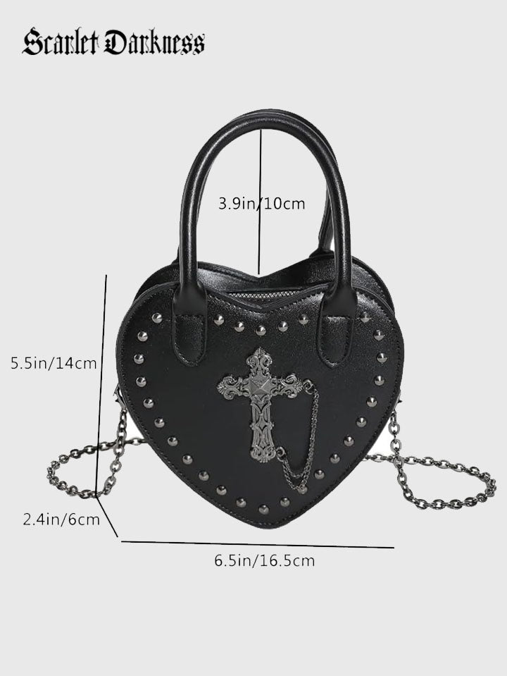 Gothic Punk Purse Bag Heart Shoulder bag SCARLET DARKNESS