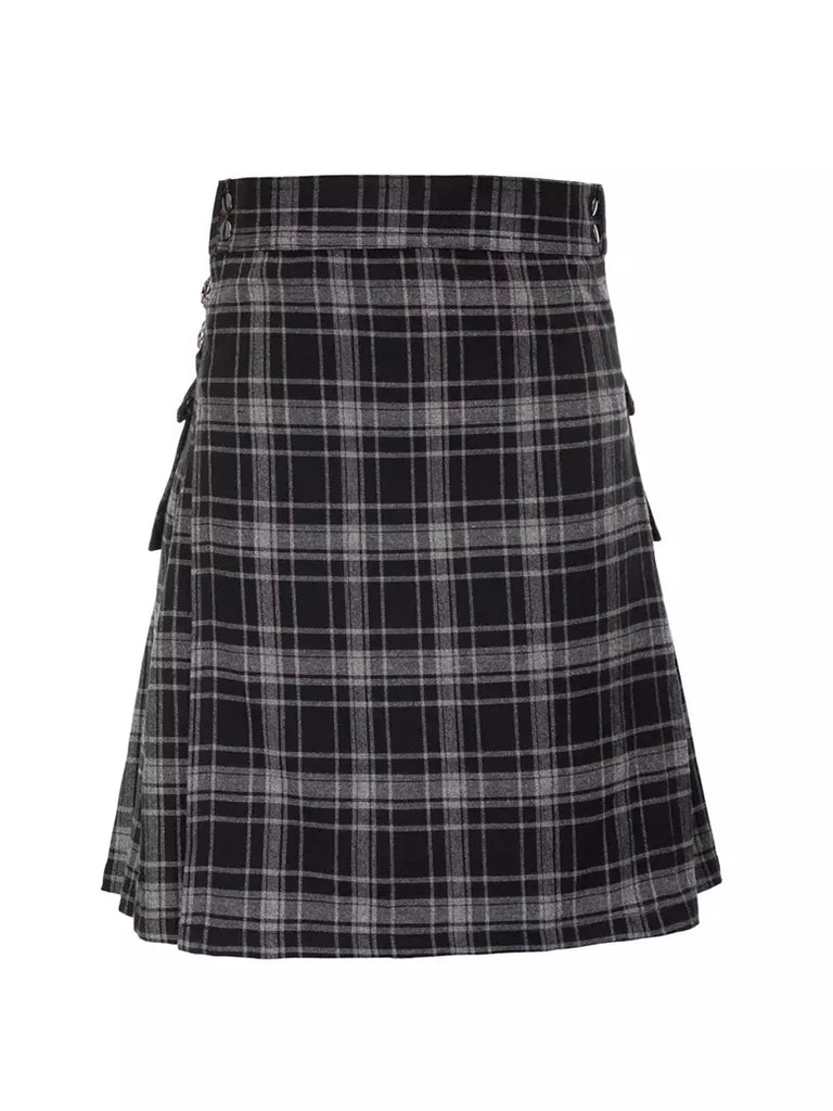 Scottish Mens Tartan Utility Kilt SCARLET DARKNESS