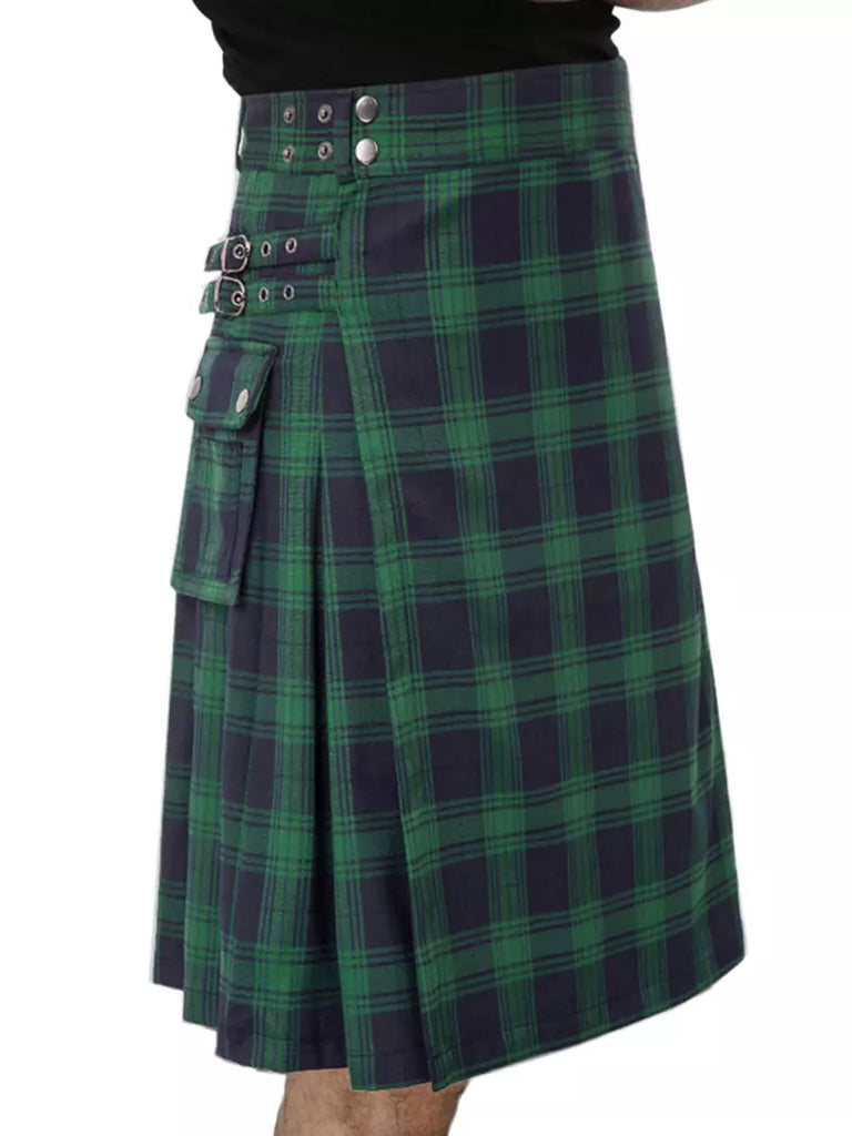 Scottish Mens Tartan Utility Kilt SCARLET DARKNESS