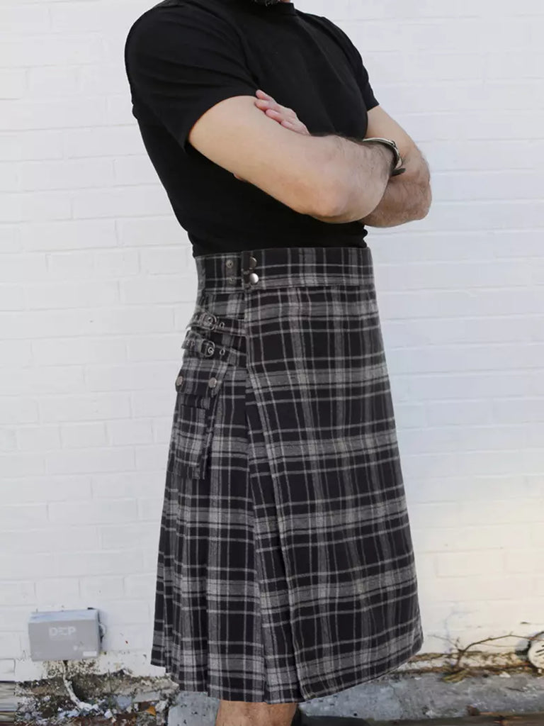 Scottish Mens Tartan Utility Kilt SCARLET DARKNESS