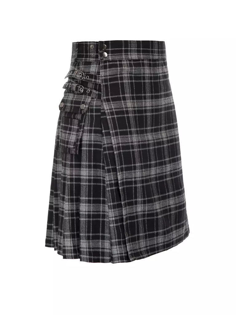 Scottish Mens Tartan Utility Kilt SCARLET DARKNESS