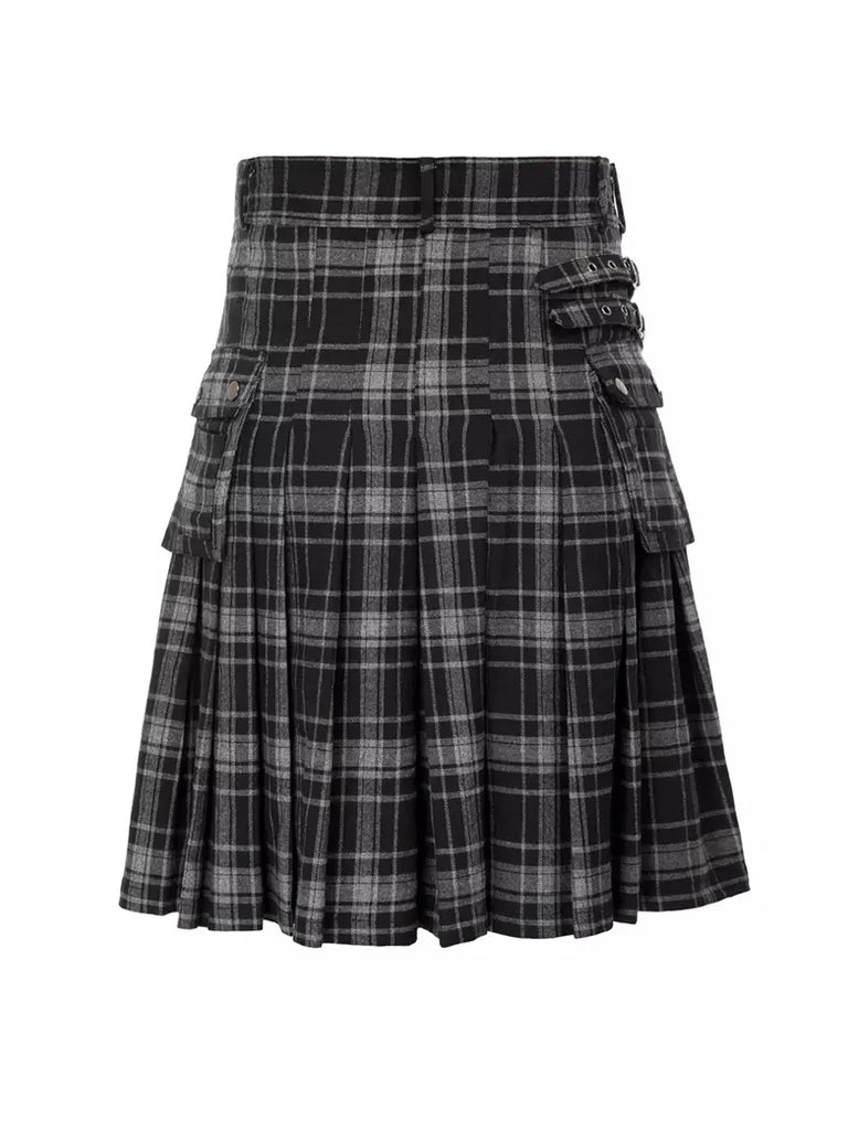 Scottish Mens Tartan Utility Kilt SCARLET DARKNESS