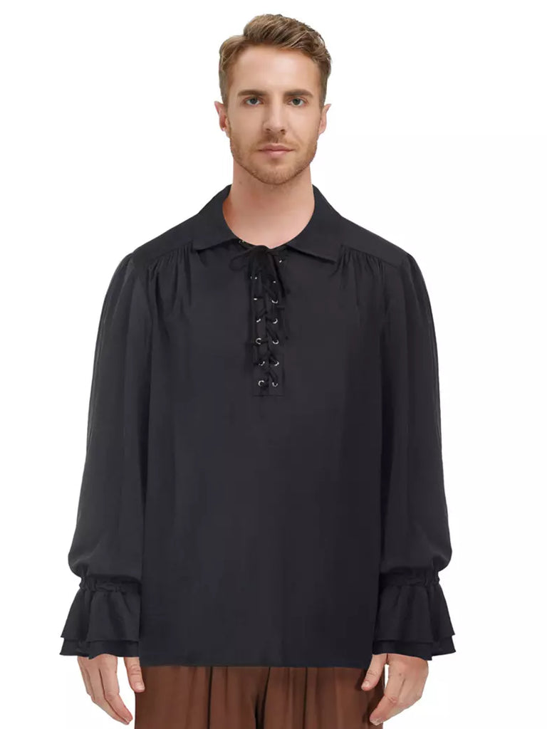 Scarlet Darkness Men Renaissance Pirate Blouse SCARLET DARKNESS