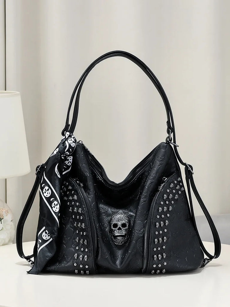 Scarlet Darkness Women Gothic Punk Skull Tote Bag SCARLET DARKNESS