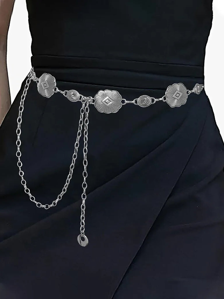 Boho Metal Chain 140cm Quick-Release Waist Belt SCARLET DARKNESS