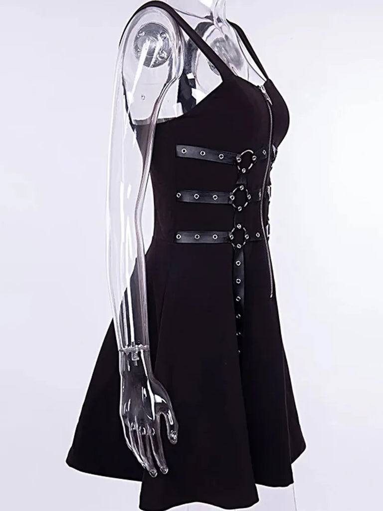 Gothic Witch Dress Punk Spaghetti Strap Dress for Cosplay SCARLET DARKNESS