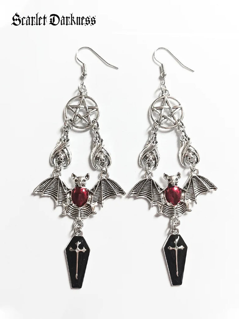 Scarlet Darkness Gothic Bat Vampire Earrings SCARLET DARKNESS