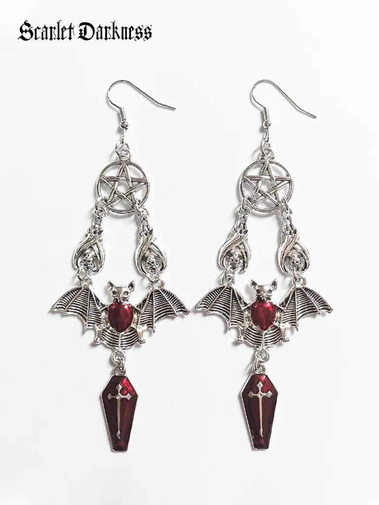 Scarlet Darkness Gothic Bat Vampire Earrings SCARLET DARKNESS