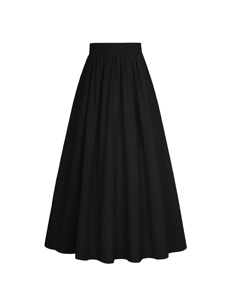 Renaissance Swing Skirt Detachable Belt Decor A-Line Skirt SCARLET DARKNESS