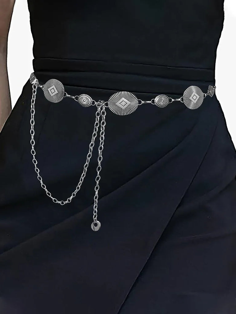 Boho Metal Chain 140cm Quick-Release Waist Belt SCARLET DARKNESS