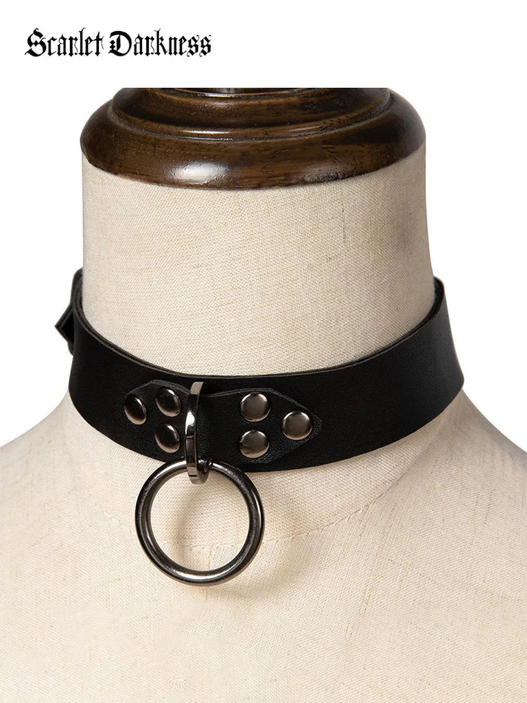 Gothic Studded Choker Punk Necklace for All SCARLET DARKNESS