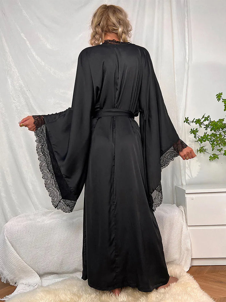 Gothic Sexy Satin Lace Nightgown Women Pajamas SCARLET DARKNESS