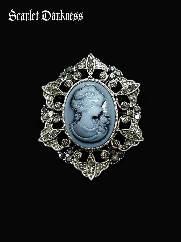 Halloween Accs 2023-1850s Victorian Brooch SCARLET DARKNESS