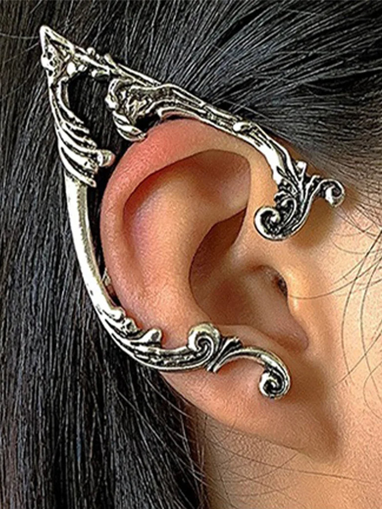 Punk Style Dark Elf Ear Hook Gothic Ear Clips SCARLET DARKNESS