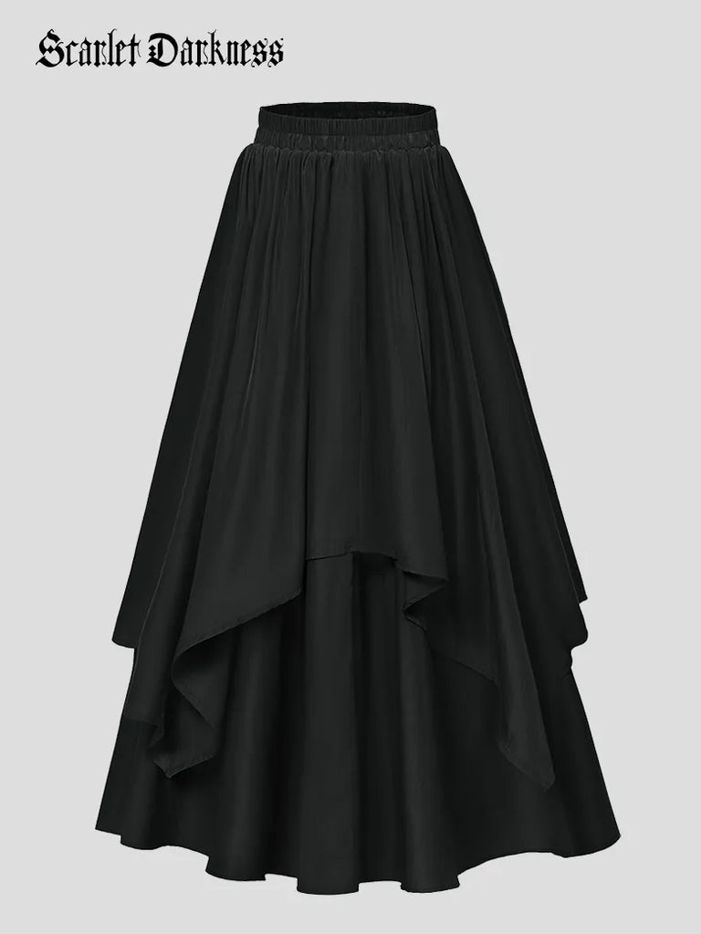 Women Renaissance Dual-Layer Swing Maxi Skirt