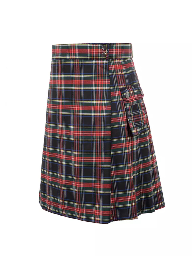 Scottish Mens Tartan Utility Kilt SCARLET DARKNESS