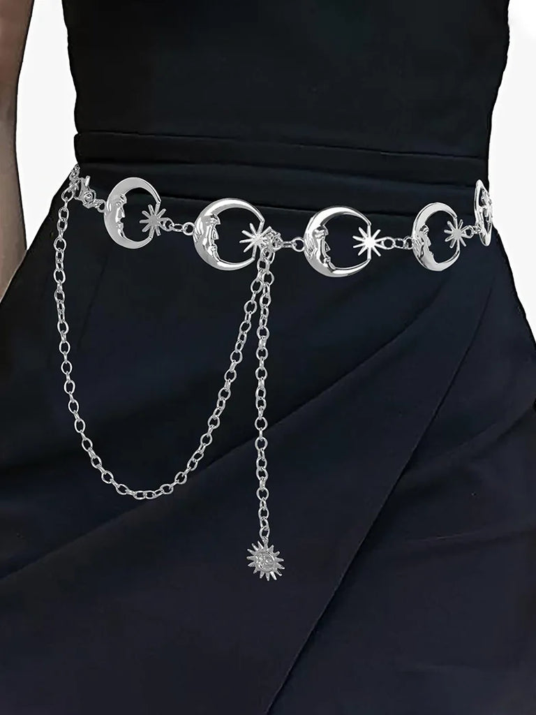 Boho Metal Chain 140cm Quick-Release Waist Belt SCARLET DARKNESS