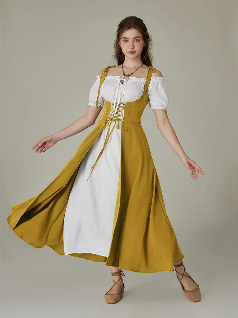 Renaissance Overdress Lace-up Cover-up Dress with Pocket SCARLET DARKNESS