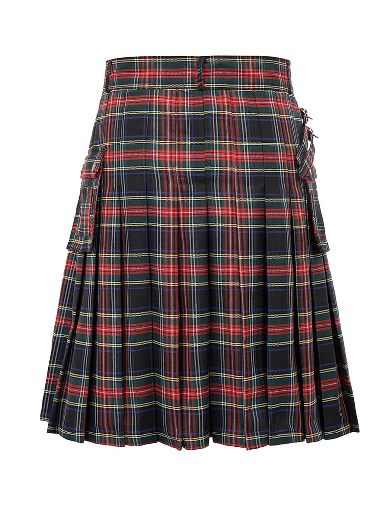 Scottish Mens Tartan Utility Kilt SCARLET DARKNESS