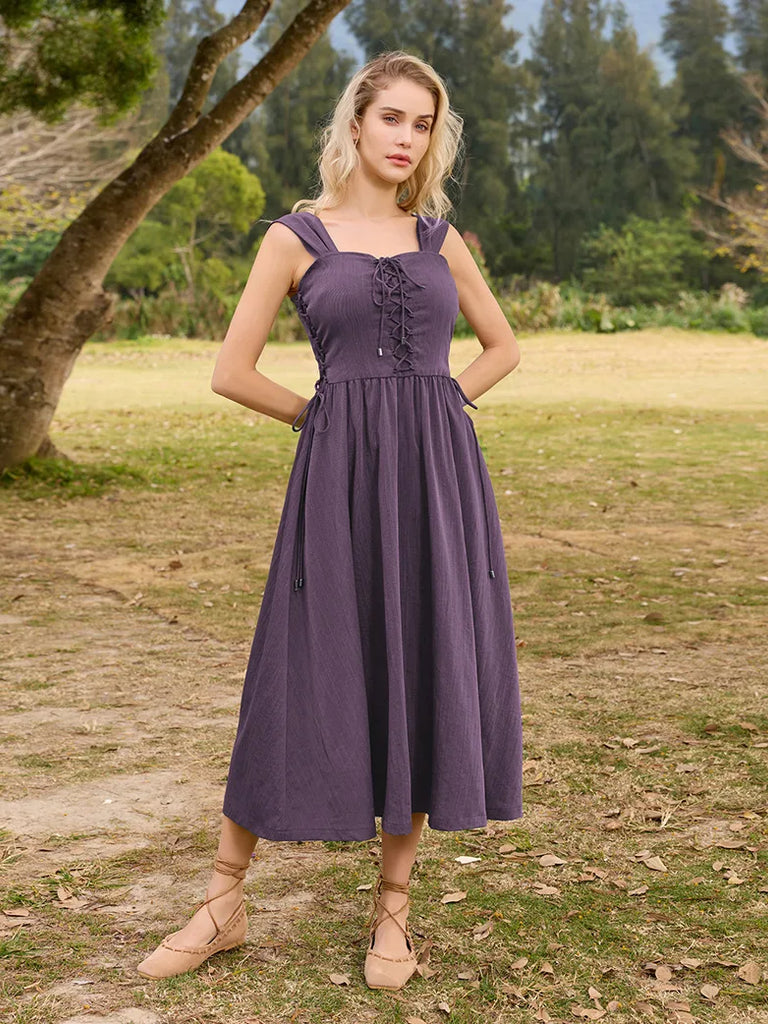 Scarlet Darkness Women Renaissance Summer Cottagecore Dress SCARLET DARKNESS