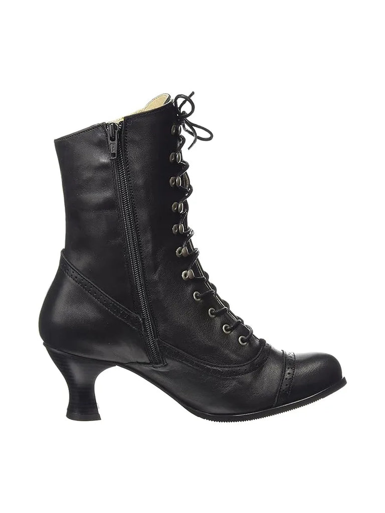 Women's Victorian Gothic Mid-calf High-heeled Boots SCARLET DARKNESS