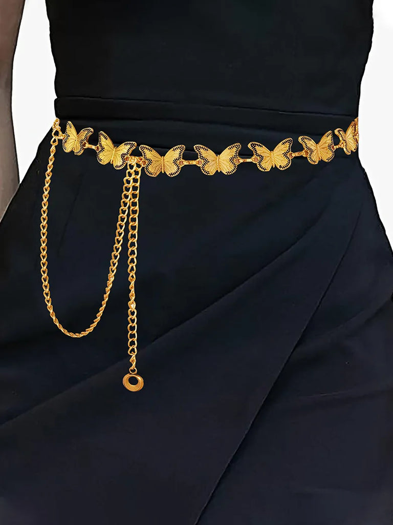 Boho Metal Chain 140cm Quick-Release Waist Belt SCARLET DARKNESS