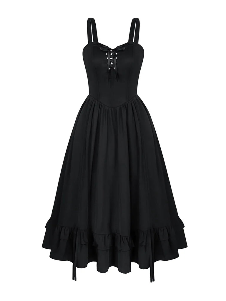 Sexy Cross straps Length Adjustable Swing Dress Bodice with bones SCARLET DARKNESS