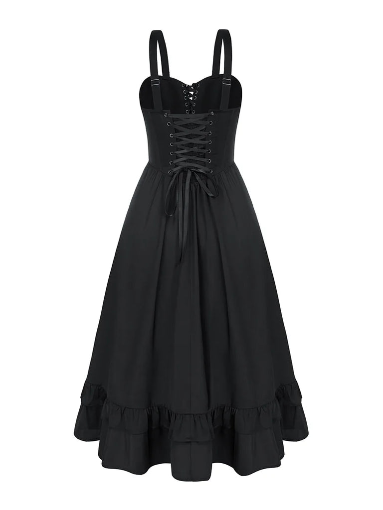 Sexy Cross straps Length Adjustable Swing Dress Bodice with bones SCARLET DARKNESS