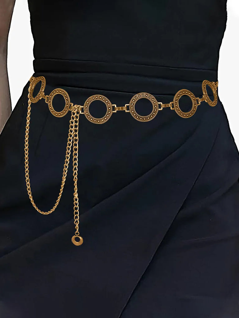 Boho Metal Chain 140cm Quick-Release Waist Belt SCARLET DARKNESS