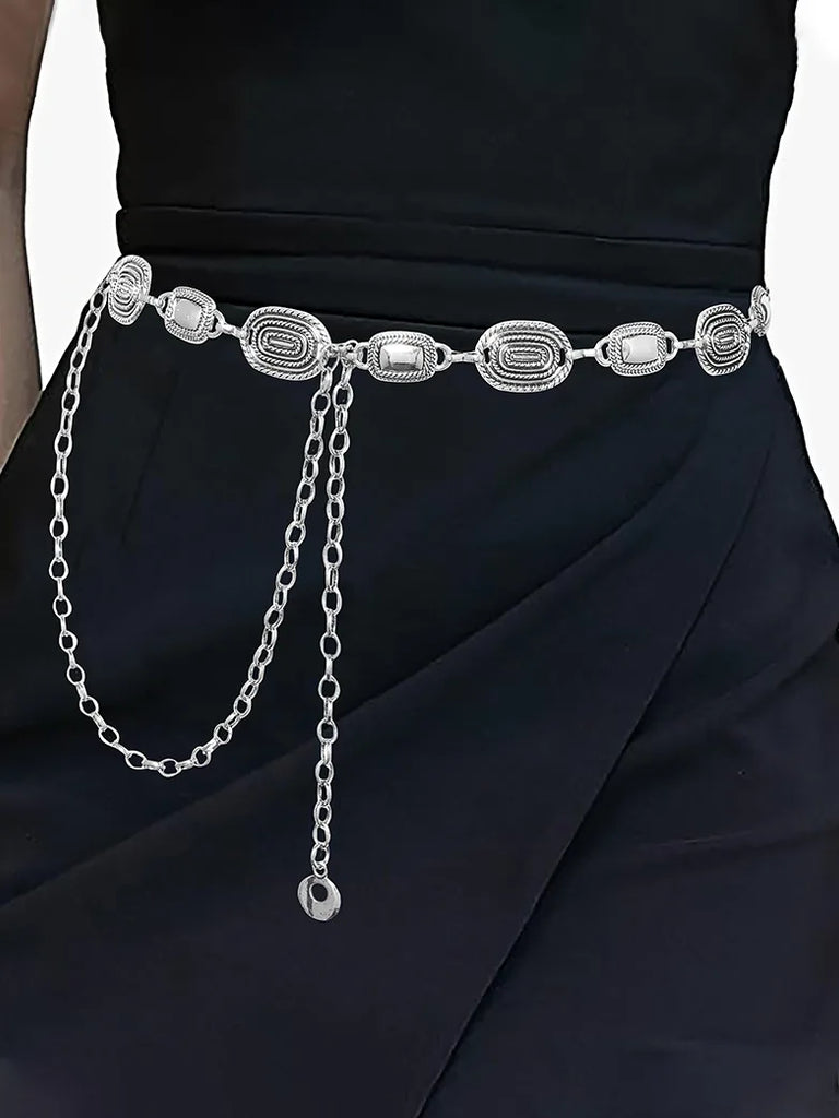 Boho Metal Chain 140cm Quick-Release Waist Belt SCARLET DARKNESS