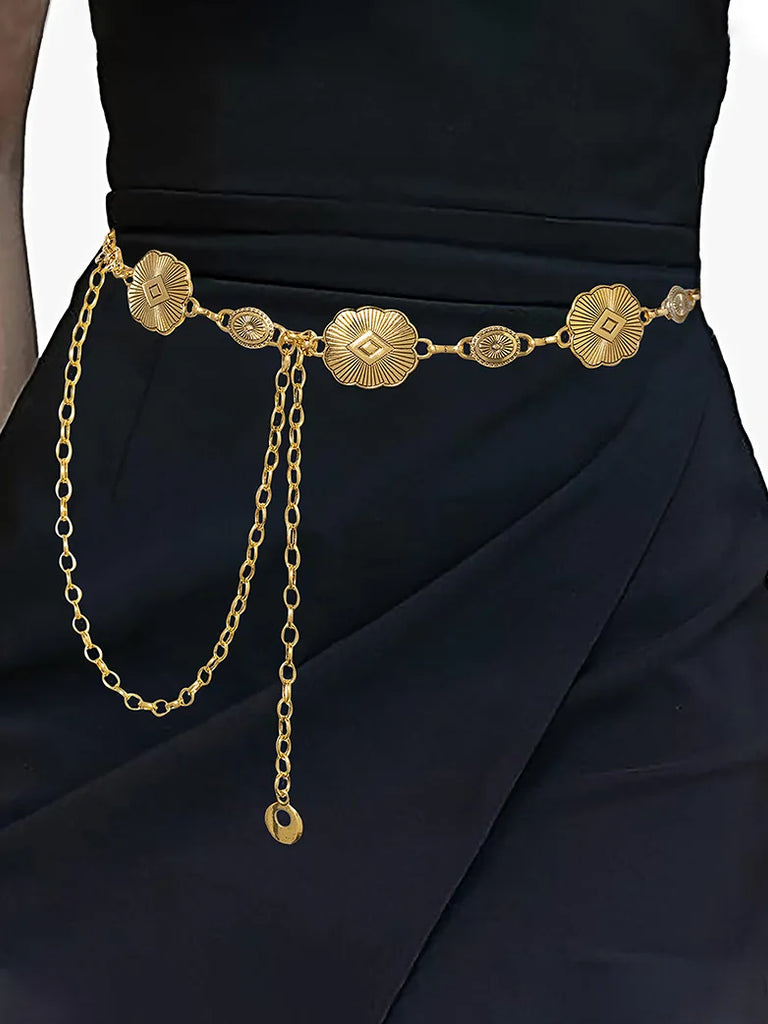 Boho Metal Chain 140cm Quick-Release Waist Belt SCARLET DARKNESS