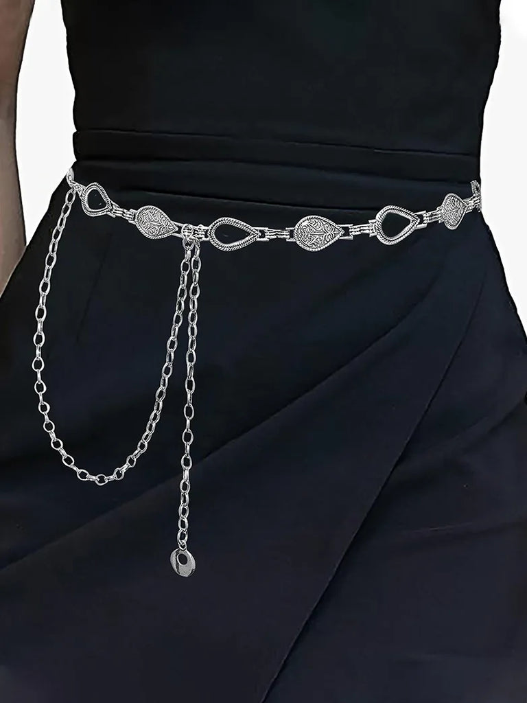 Boho Metal Chain 140cm Quick-Release Waist Belt SCARLET DARKNESS