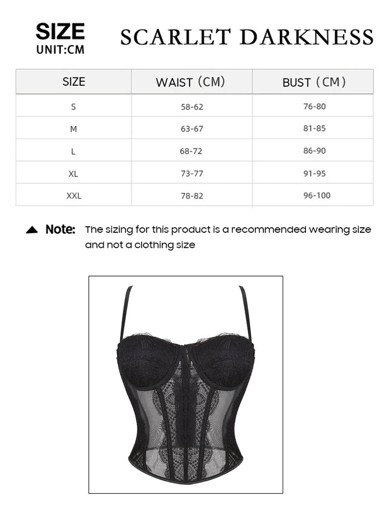 Scarlet Darkness Tank Top Women Gothic Mesh Lace Camisole SCARLET DARKNESS