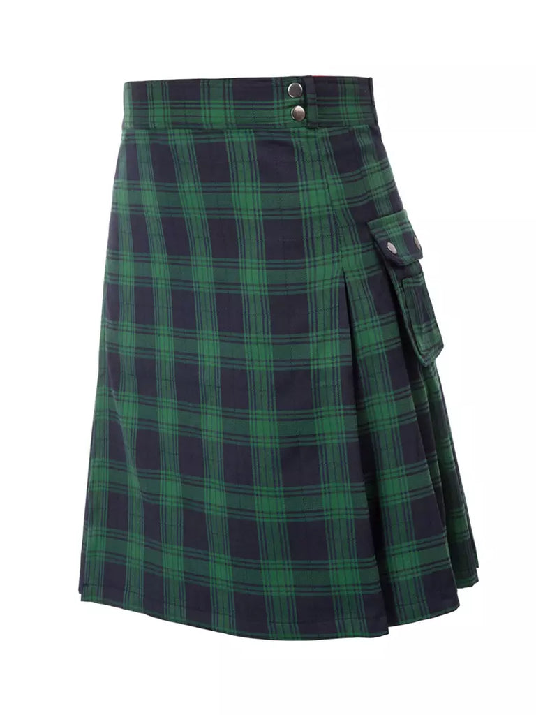 Scottish Mens Tartan Utility Kilt SCARLET DARKNESS