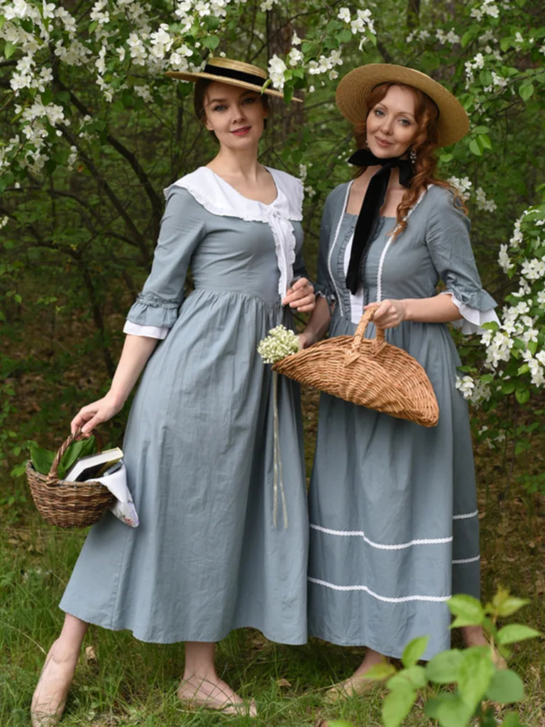 Colonial Cotton Dress for Women Prairie Pioneer Costume SCARLET DARKNESS