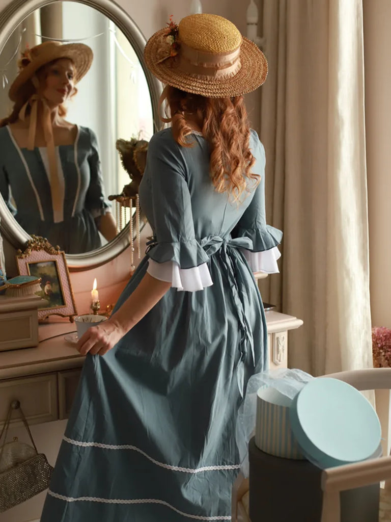 Colonial Cotton Dress for Women Prairie Pioneer Costume SCARLET DARKNESS