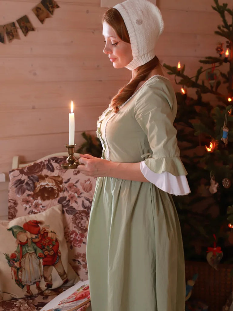 Colonial Cotton Dress for Women Prairie Pioneer Costume SCARLET DARKNESS