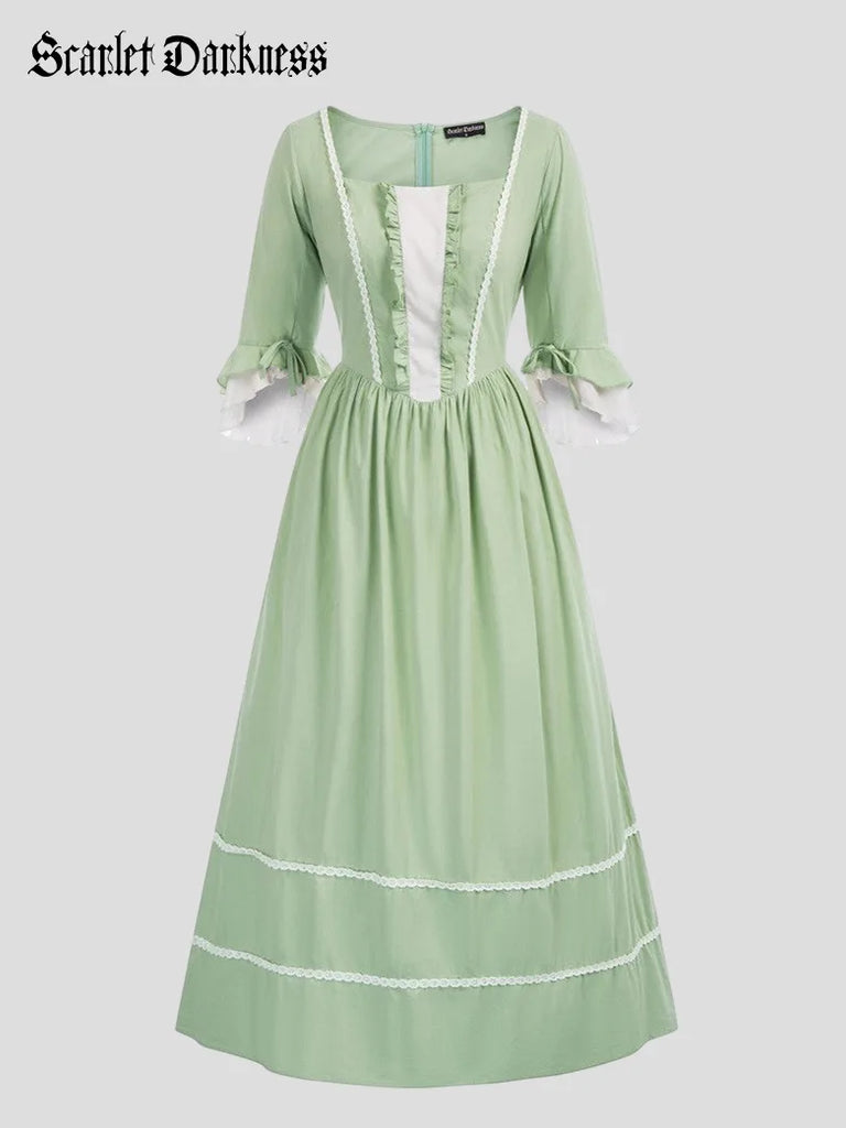 Colonial Cotton Dress for Women Prairie Pioneer Costume SCARLET DARKNESS