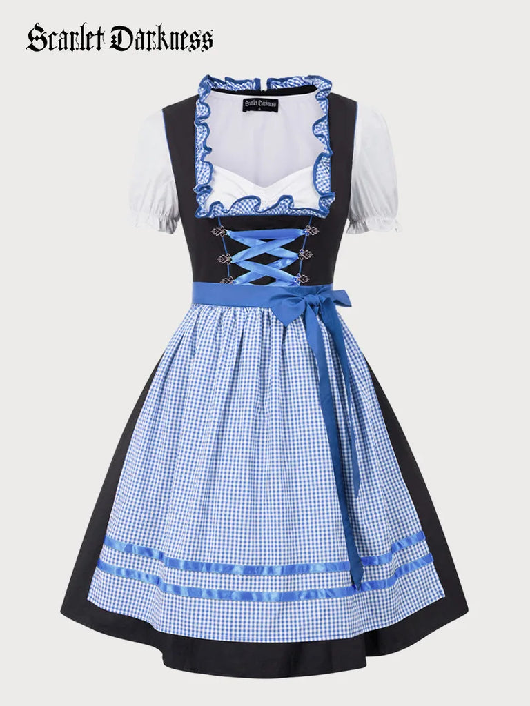 Women Costumes For German Bavarian Oktoberfest 3pc-Set SCARLET DARKNESS