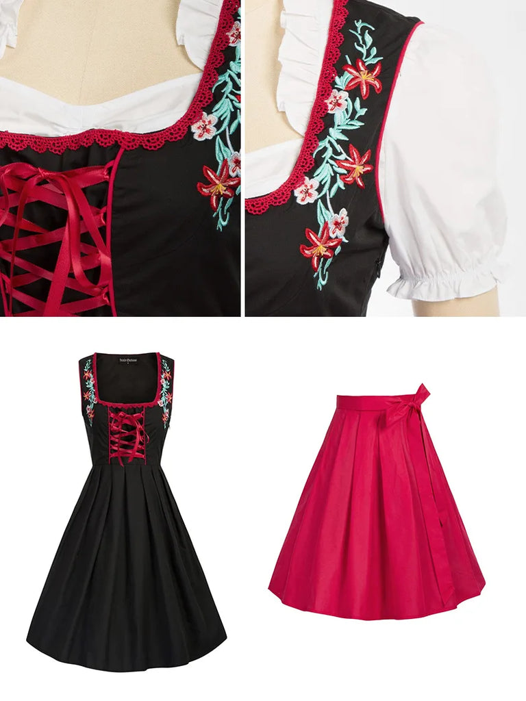 German Bavarian Oktoberfest Costumes Carnival Dress SCARLET DARKNESS