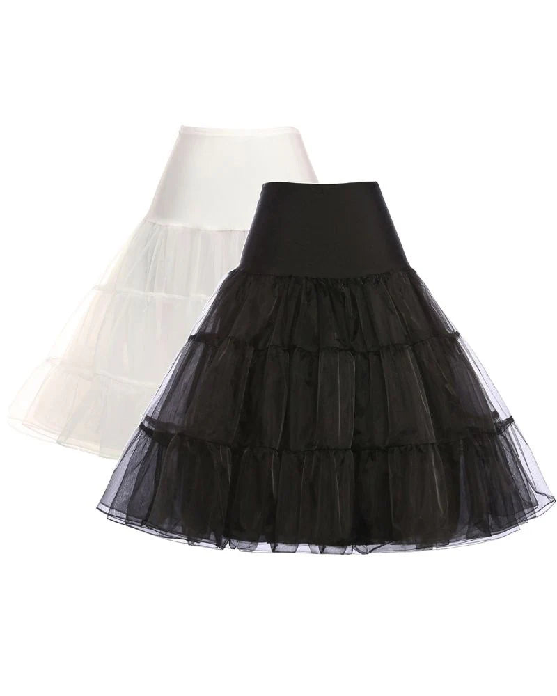 Women's Luxury Retro 3 Layers Tulle Netting Petticoat SCARLET DARKNESS