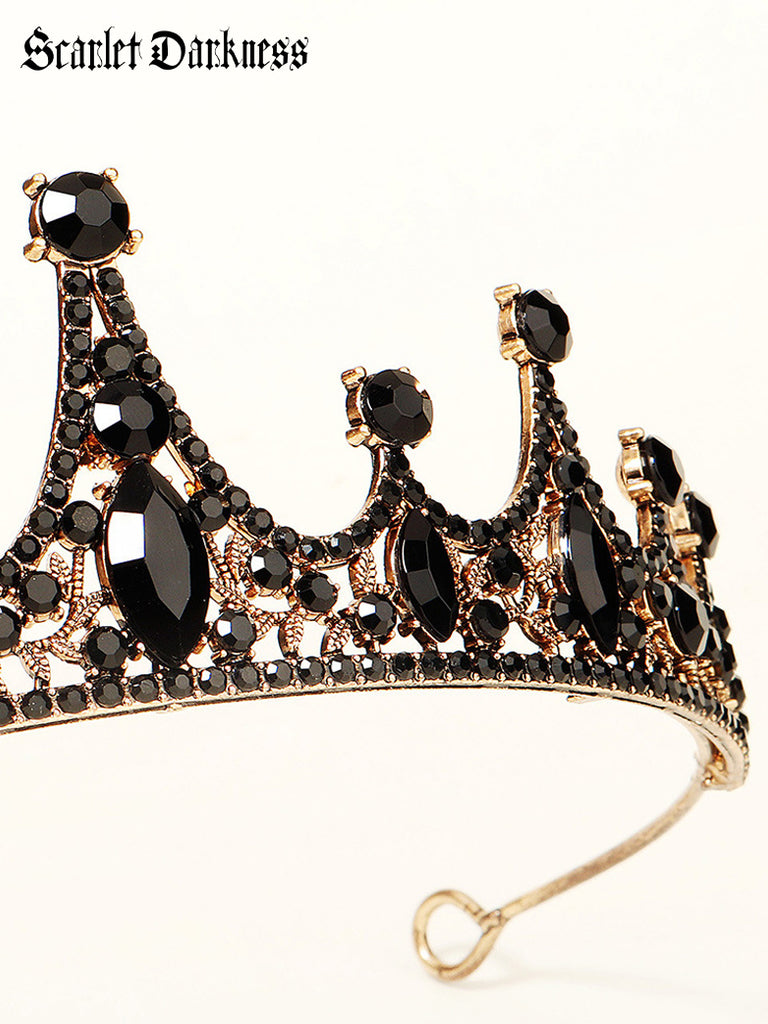 Gothic Crown Black Decorative Headpiece for Queen SCARLET DARKNESS