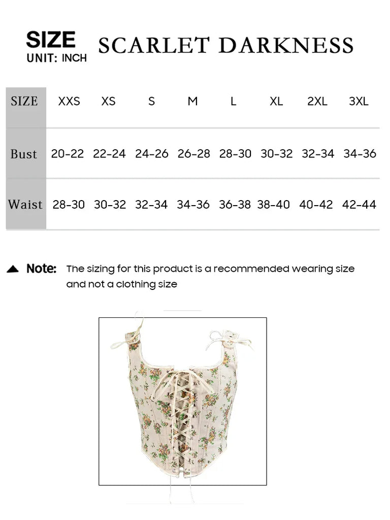 Scarlet Darkness Women Renaissance Green Floral Corset SCARLET DARKNESS