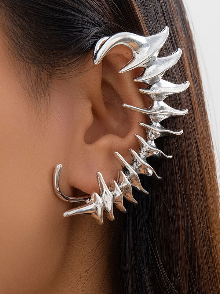 Punk Thorn Spine Bone Ear Clip One Piece SCARLET DARKNESS