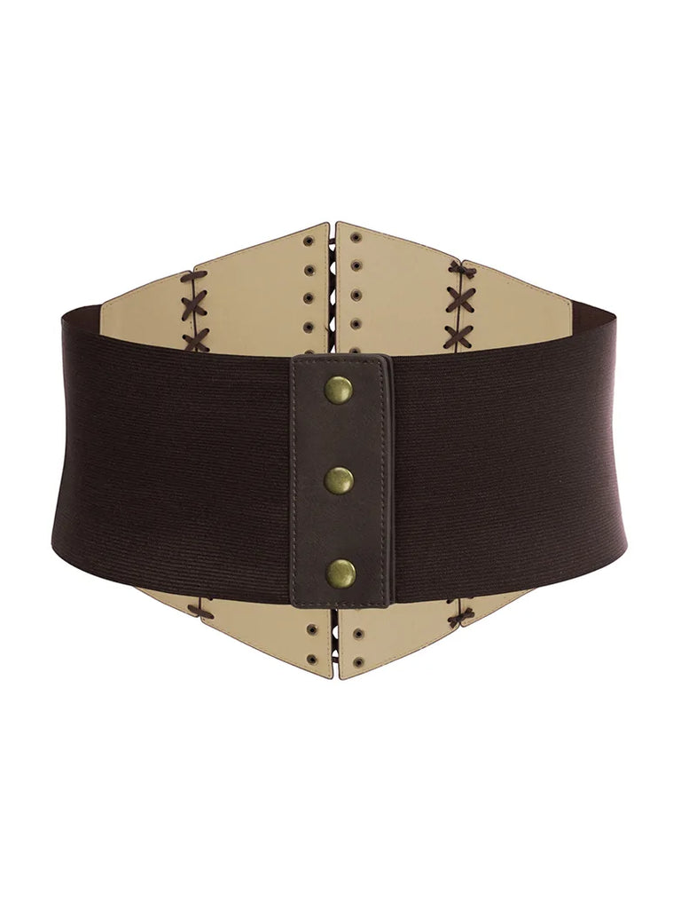 Scarlet Darkness Renaissance Women Stretchy Leather Waist Belt SCARLET DARKNESS