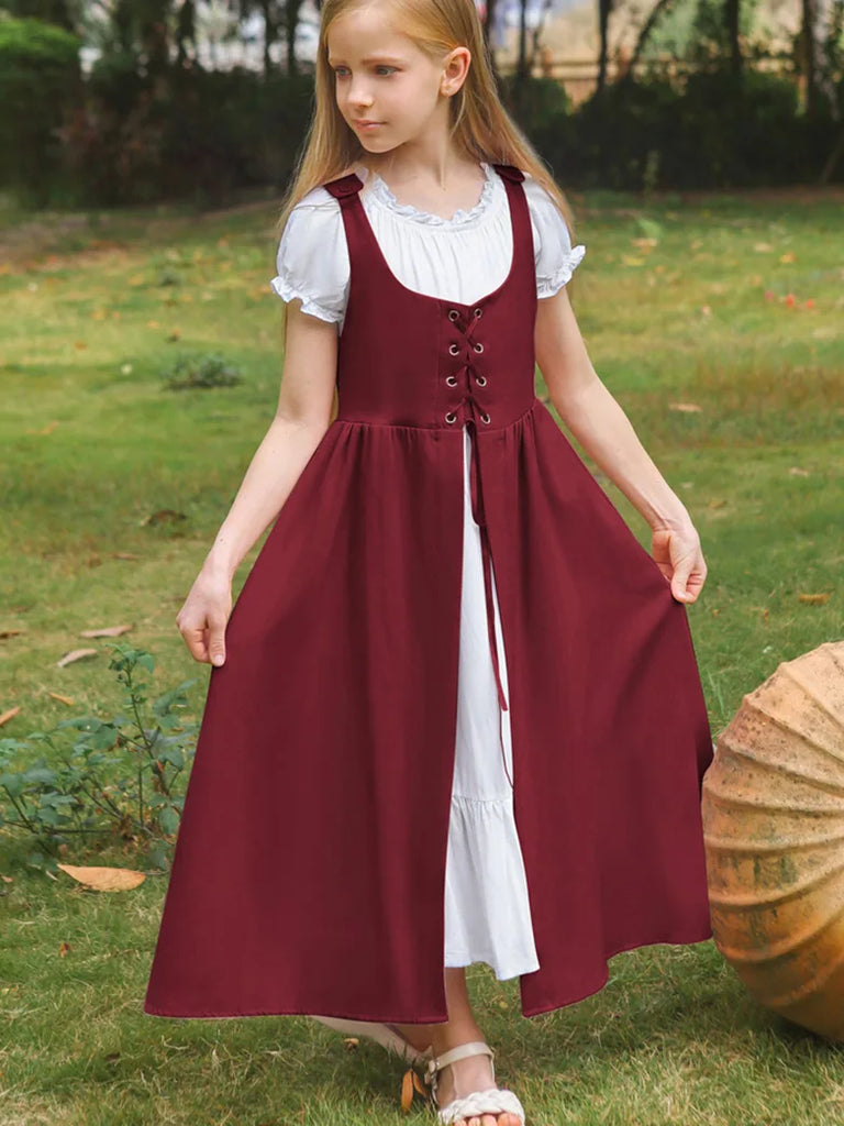 Kids 2pcs Set Costume Slip Dress+Tank Dress SCARLET DARKNESS