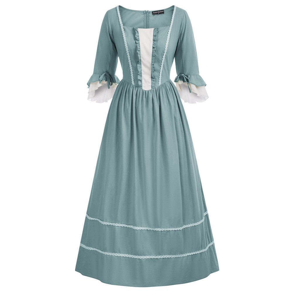 Colonial Cotton Dress for Women Prairie Pioneer Costume SCARLET DARKNESS