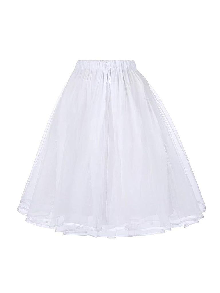 Women's Luxury Retro 3 Layers Tulle Netting Petticoat SCARLET DARKNESS